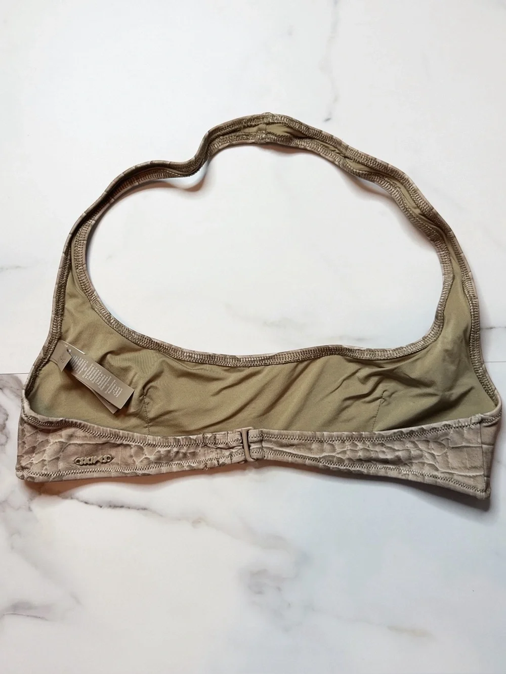 Skims Signature Swim Halter Scoop Bikini Top